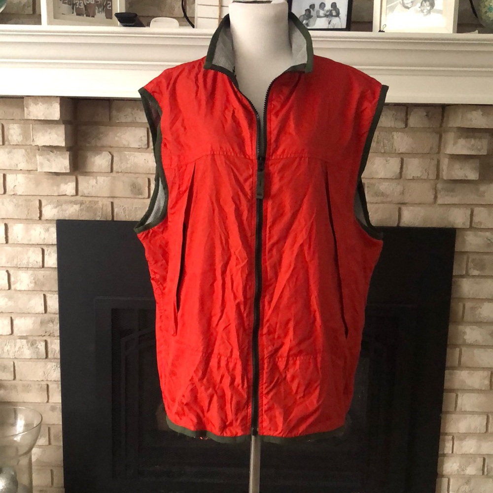 Men’s Gap Orange & Green Multi Zipper Utility Vest size XL